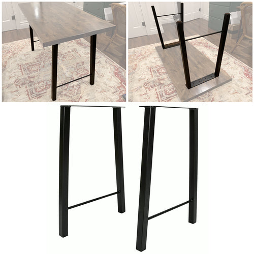 Kojem 28 Inch Desk Legs Metal Furniture Legs Chair Table Legs 28H 20W Black Heavy Duty