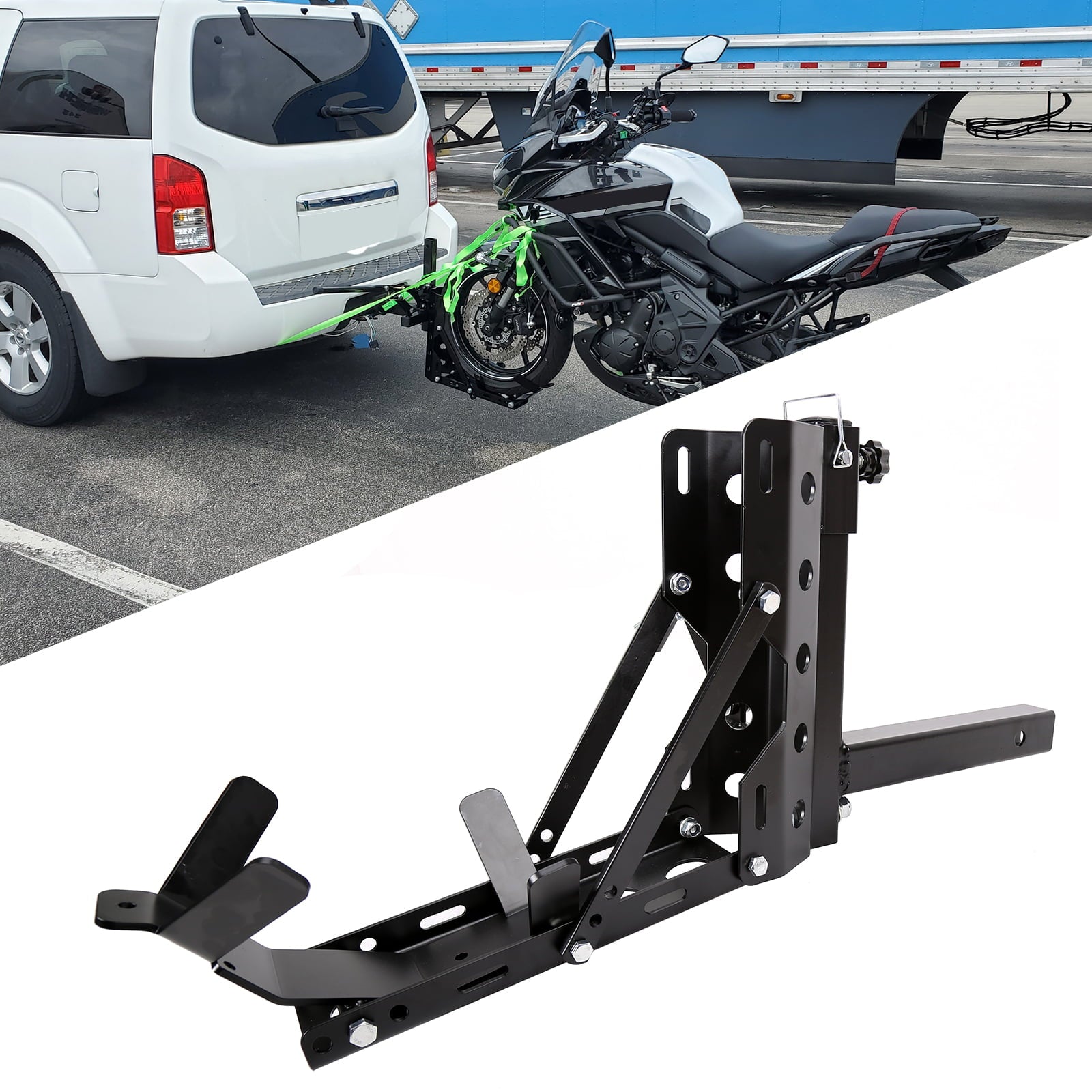 Motorcycle on hitch carrier sale