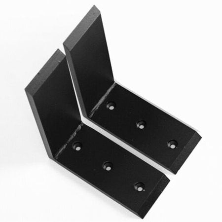 Kojem 2 Countertop L Bracket 6 x 8 Inch Hidden Support Brackets - Heavy Duty Black Steel - Ideal for Bar Tops, Granite, Concrete, Wood - Corbel Lot L Shelf