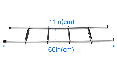 Kojem 60 Bunk Ladder with Hook & Rubber Foot Pads - 4 Step RV Bunk Ladder for Dorm or Loft Access